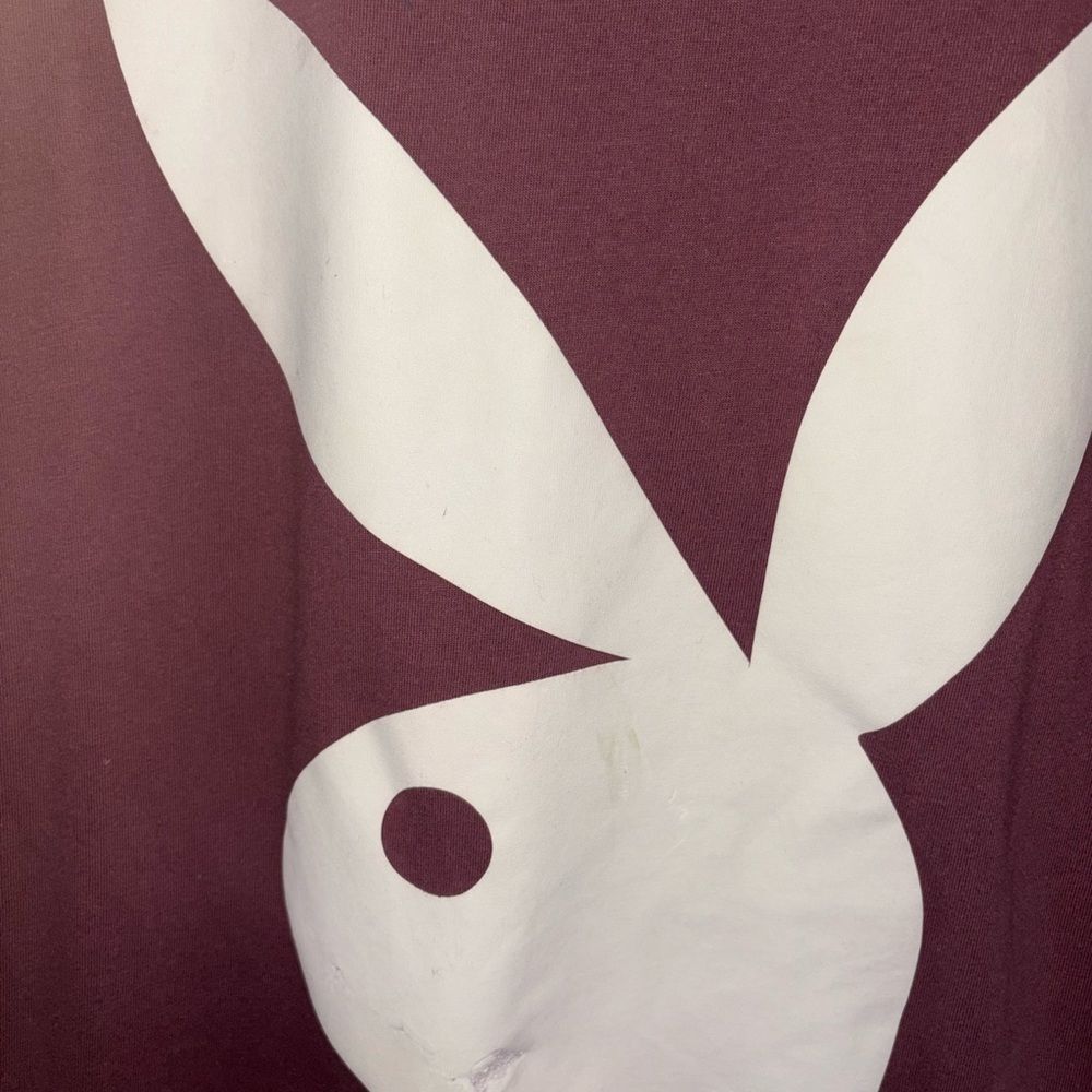 Playboy Y2K Burgundy Tee with Iconic White Logo - Picture 5 of 9